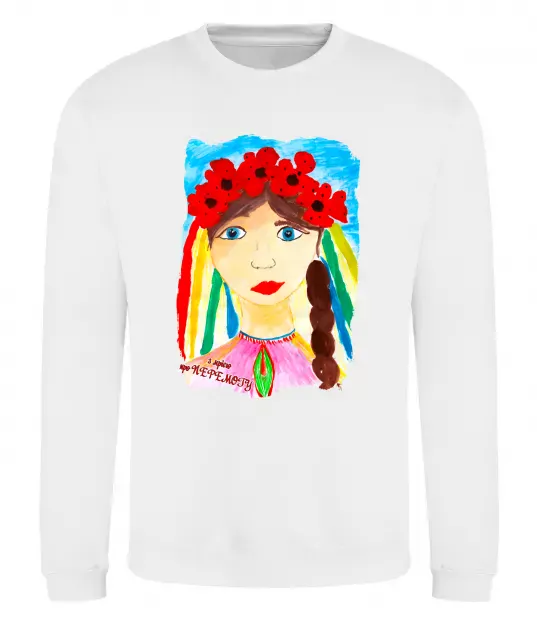 Свитшот Українка у вінку Белый фото