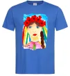 Чоловіча футболка Українка у вінку Яскраво-синій фото