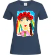 Женская футболка Українка у вінку Темно-синий Женская футболка Українка у вінку Темно-синий фото