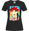 Женская футболка Українка у вінку Черный Женская футболка Українка у вінку Черный фото
