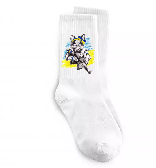 Носки Котик ЗСУ Белый фото