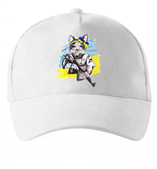 Кепка Котик ЗСУ Білий фото