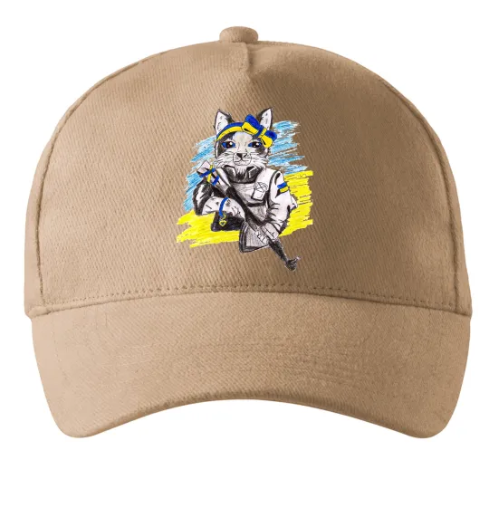 Кепка Котик ЗСУ Пісочний фото