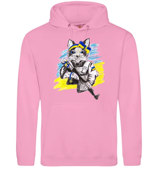 Чоловіча толстовка (худі) Котик ЗСУ Рожевий фото