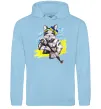 Жіноча толстовка (худі) Котик ЗСУ Блакитний фото