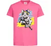 Детская футболка Котик ЗСУ Ярко-розовый фото