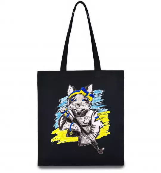 Эко-сумка Котик ЗСУ Черный фото