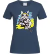 Жіноча футболка Котик ЗСУ Темно-синій фото