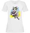 Жіноча футболка Котик ЗСУ Білий фото