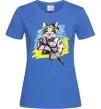 Жіноча футболка Котик ЗСУ Яскраво-синій фото