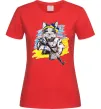Жіноча футболка Котик ЗСУ Червоний фото