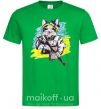 Мужская футболка Котик ЗСУ Зеленый фото
