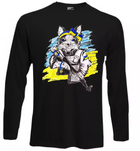 Лонгслив Котик ЗСУ Черный фото