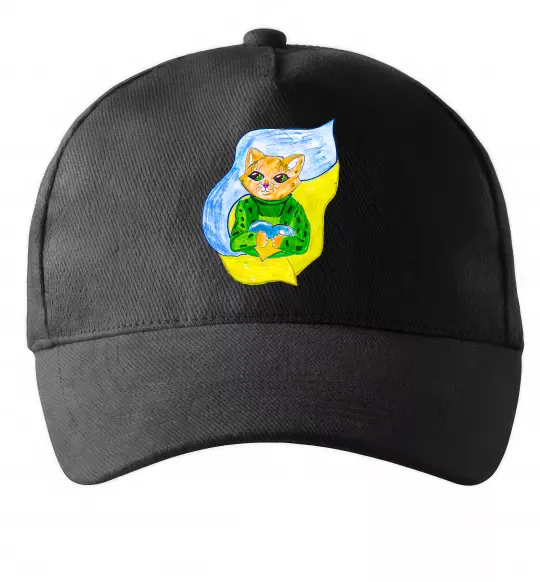 Кепка Котик ЗСУ прапор Чорний фото