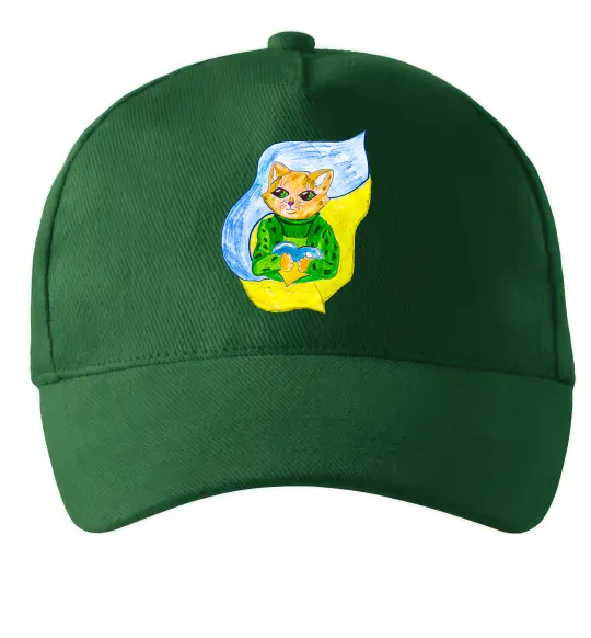 Кепка Котик ЗСУ прапор Темно-зелений фото