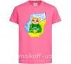 Дитяча футболка Котик ЗСУ прапор Яскраво-рожевий фото