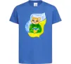 Дитяча футболка Котик ЗСУ прапор Яскраво-синій фото