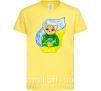 Дитяча футболка Котик ЗСУ прапор Лимонний фото