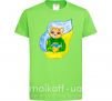 Детская футболка Котик ЗСУ прапор Лаймовый фото