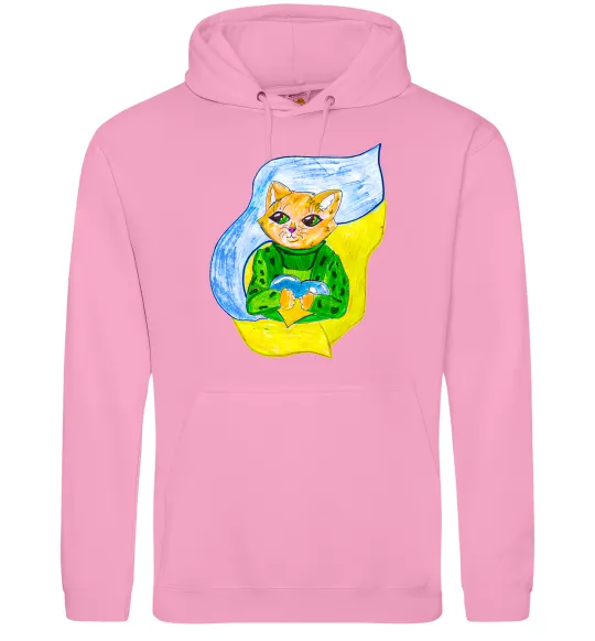 Жіноча толстовка (худі) Котик ЗСУ прапор Рожевий фото