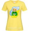 Женская футболка Котик ЗСУ прапор Лимонный фото