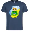Чоловіча футболка Котик ЗСУ прапор Темно-синій Чоловіча футболка Котик ЗСУ прапор Темно-синій фото