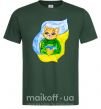 Мужская футболка Котик ЗСУ прапор Темно-зеленый фото