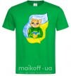Мужская футболка Котик ЗСУ прапор Зеленый фото