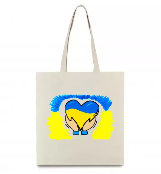 Еко-сумка Серце України Бежевий фото