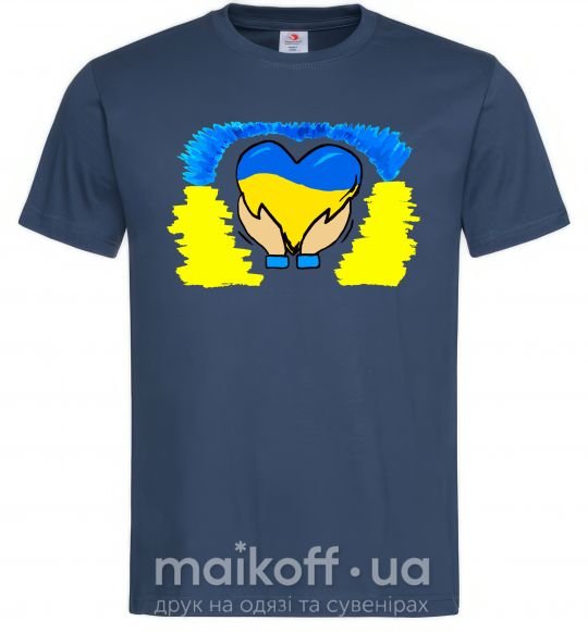 Мужская футболка Серце України Темно-синий фото