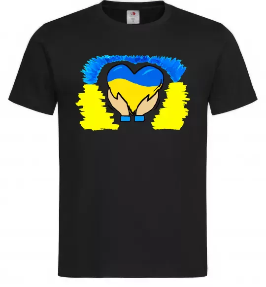 Чоловіча футболка Серце України Чорний фото