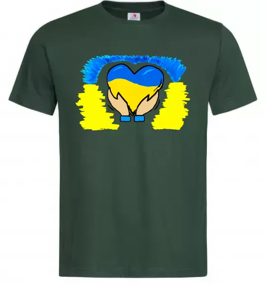 Чоловіча футболка Серце України Темно-зелений фото