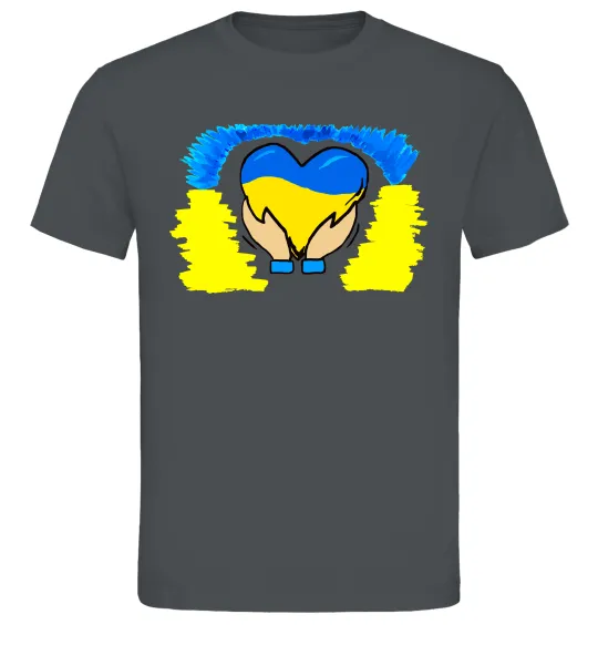 Чоловіча футболка Серце України Графіт фото