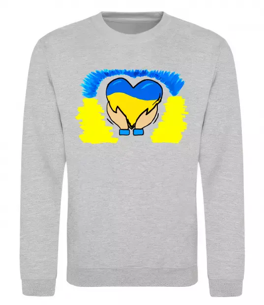 Свитшот Серце України Серый меланж фото