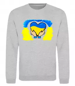 Свитшот Серце України Серый меланж фото