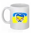 Чашка керамічна Серце України Білий фото
