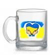 Чашка стеклянная Серце України Прозрачный фото