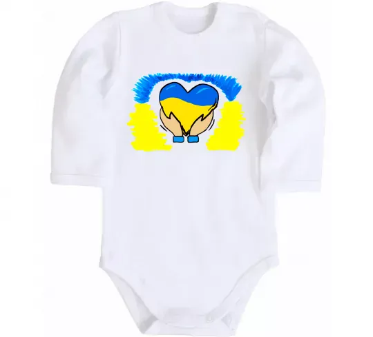 Детский боди Серце України Белый фото