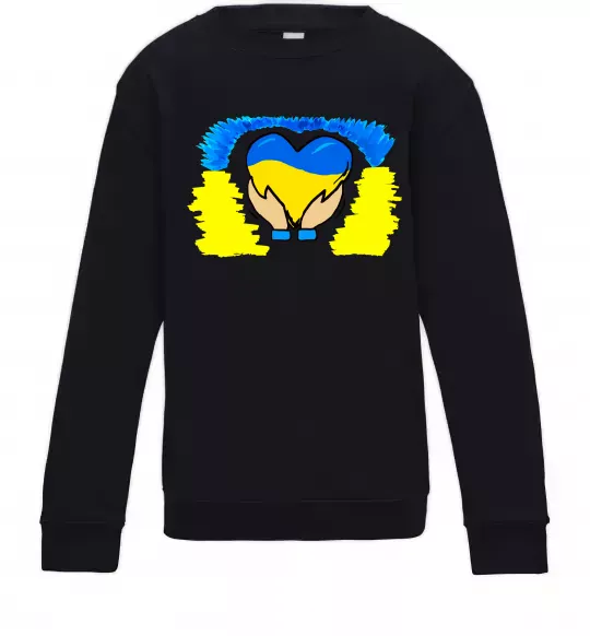 Дитячий світшот Серце України Чорний фото