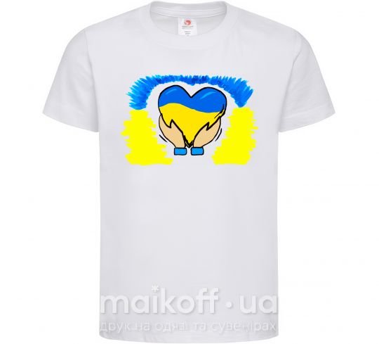 Дитяча футболка Серце України Білий фото