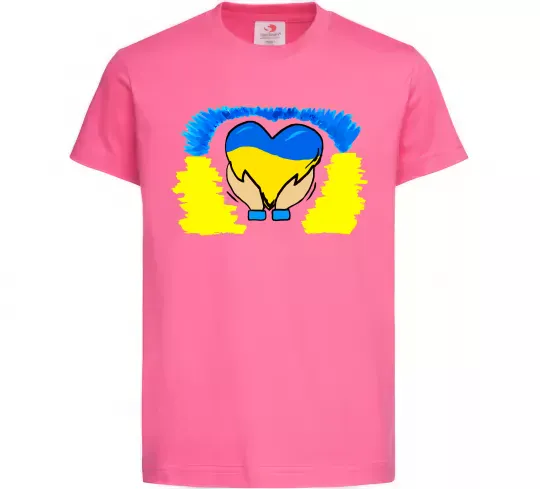 Детская футболка Серце України Ярко-розовый фото