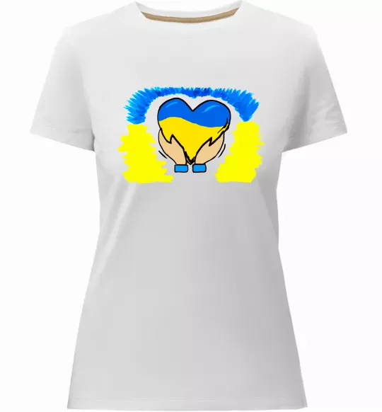 Женская премиум футболка Серце України Белый фото
