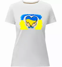 Женская премиум футболка Дякуємо за захист Белый фото