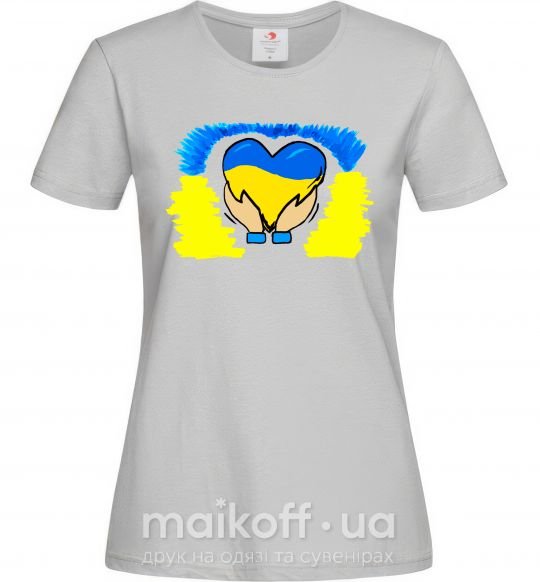 Жіноча футболка Серце України Сірий фото