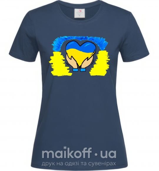 Жіноча футболка Серце України Темно-синій фото