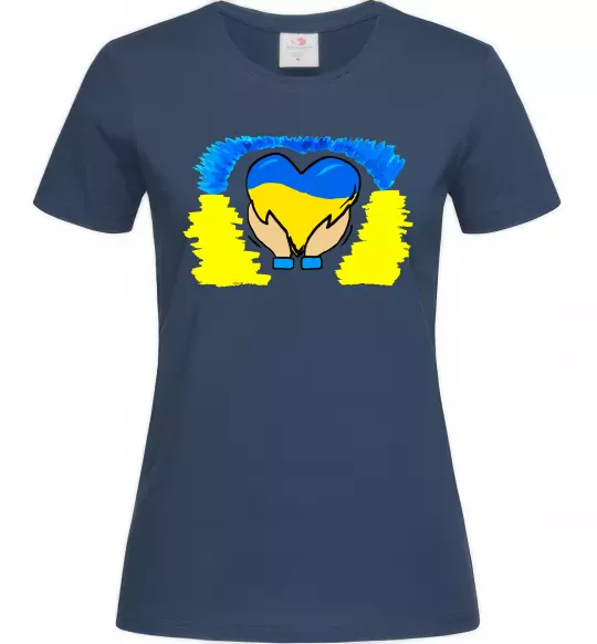 Женская футболка Серце України Темно-синий фото
