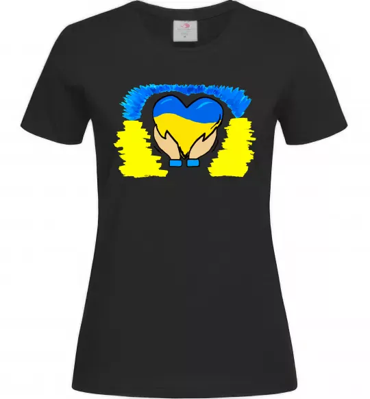 Женская футболка Серце України Черный фото
