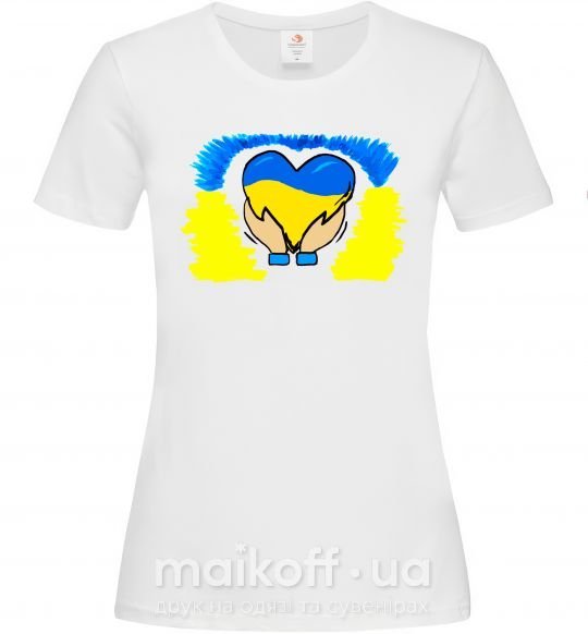 Жіноча футболка Серце України Білий фото