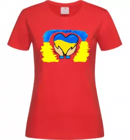 Жіноча футболка Серце України Червоний фото
