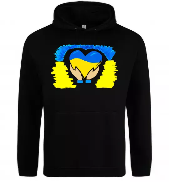 Жіноча толстовка (худі) Серце України Чорний фото